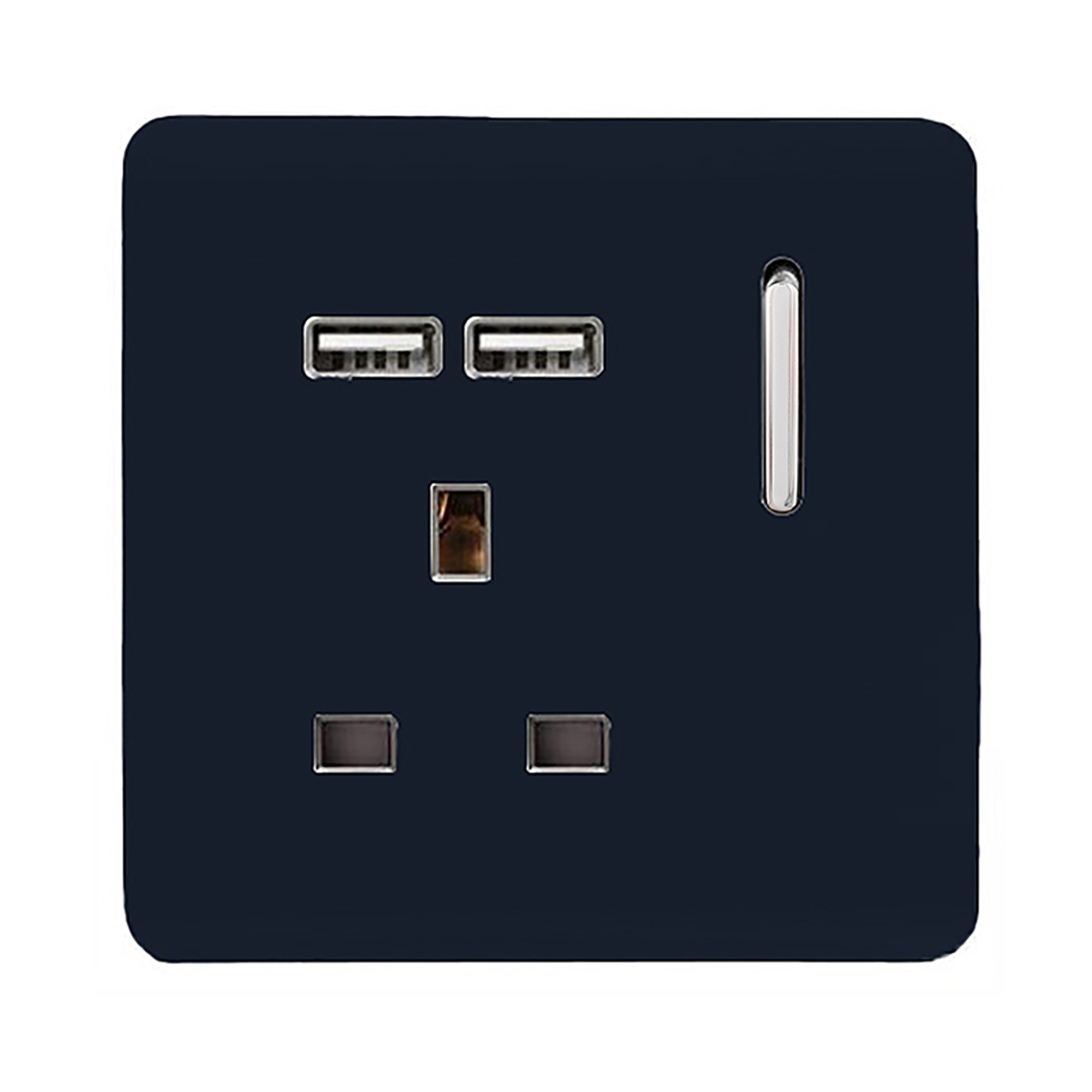 ART-SKT13USBNV  1 Gang 13Amp Switched Single Socket With 2 x USB Navy Blue